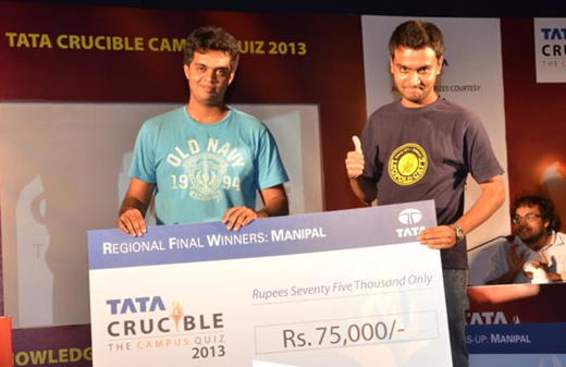 Manipal winners-Tata Crucible Campus Quiz